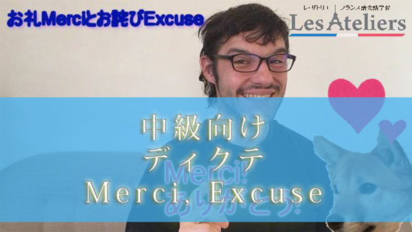 フランス語　Merci と Excuse ビデオ　ディクテ　シャドーイング用